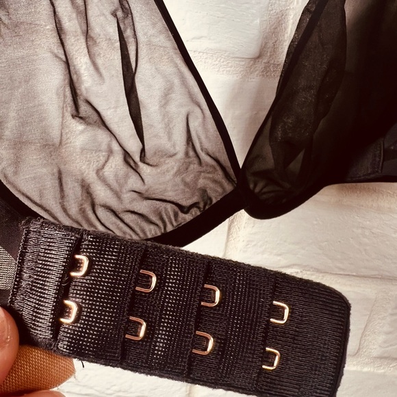 NWT Soma Sheer Shape Unlined Underwire Plunge Bra 32 DD Black #0392 - Picture 5 of 11